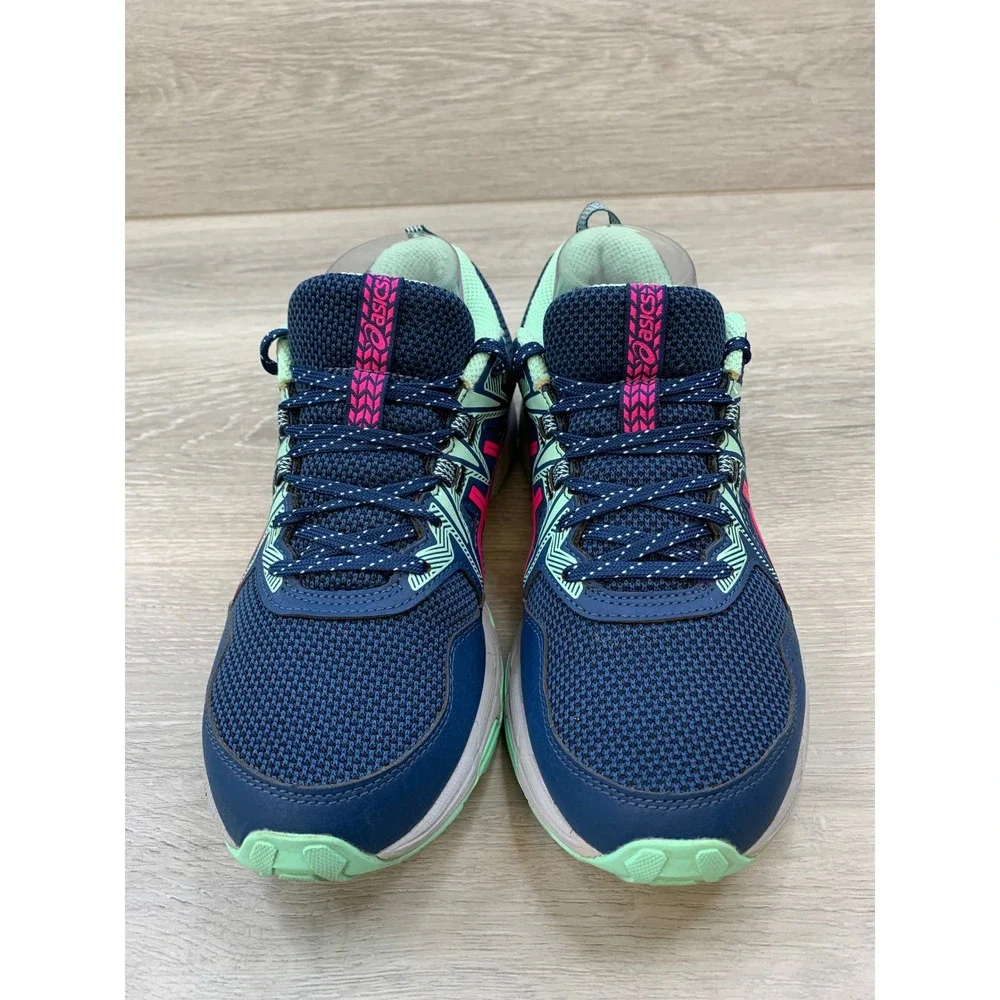 ASICS Gel-Venture 8 Women's Trail Running Shoes Navy Pink Mint 7.5 Wide